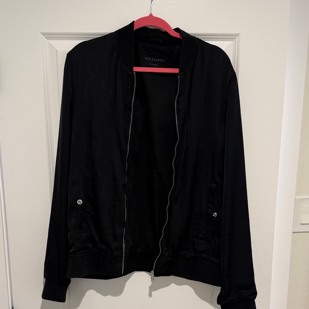 All Saints Black Bomber Jacket